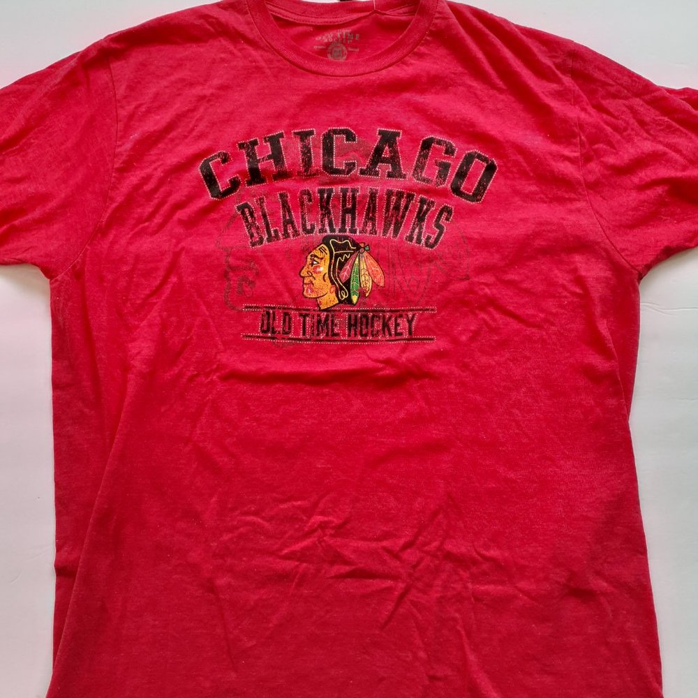 Old Time Hockey Mens Chicago Blackhawks T-Shirt Red Short Sleeve Large New
